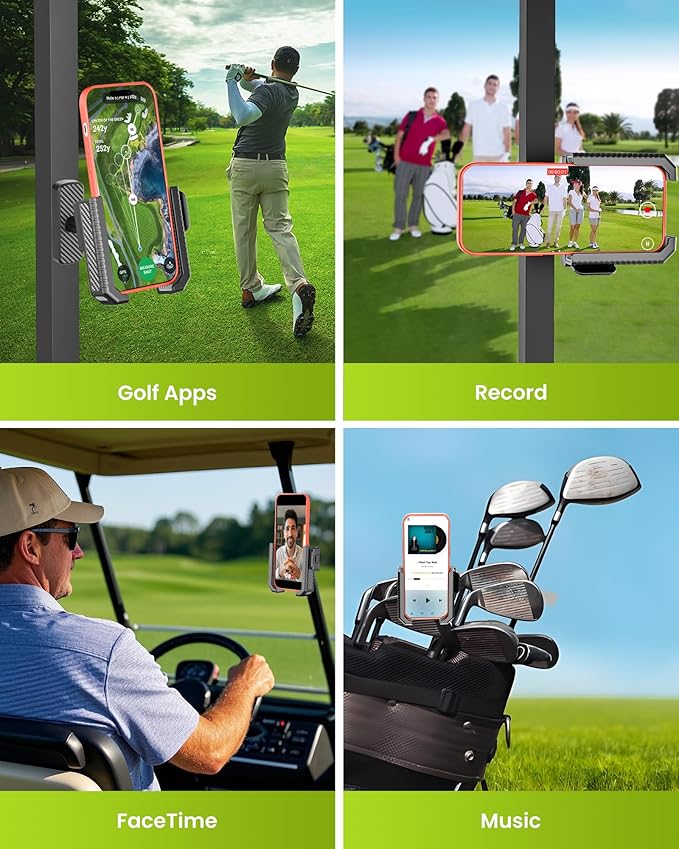 Magnetic Golf Cart Phone Holder Mount- Holds Up To 6 LB, 3s Phone Clip Install, Phone Caddy for iPhone Galaxy Fits EZGO Club Car Yamaha Icon,Golf Cart Accessories Essentials Gift for Men Women