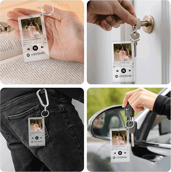 Custom Keychains with Picture Personalized Photo Logo Text Customized Key Chain for Boyfriend Dad Men Women Gifts