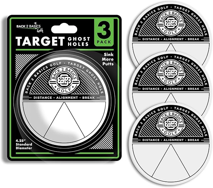 3-Pack Target Ghost Holes Golf Training Set, Portable Outdoor & Indoor Putting Practice Golf Training Putters, Standard 4.25” Targets for Backyard Practice Putting Green, Chipping & Home Drills