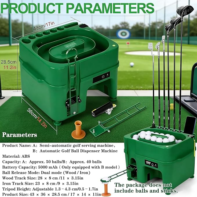 Automatic Golf Ball Dispenser Machine, 40-Ball Capacity Tee-Up Trainer with Dual-Mode Height Adjustment, Golf Practice Tool for Driving Range & Home Use