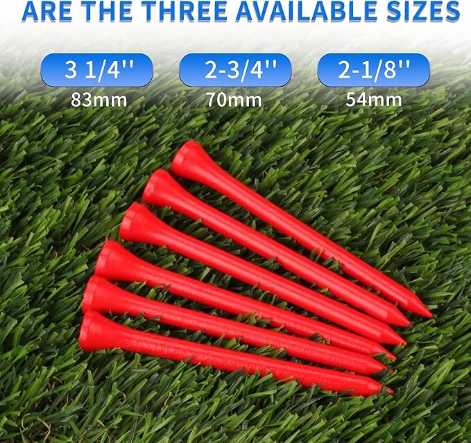 100pcs Personalized Golf tees, Printed with Your Name or Text Logo. Customized red Wooden Golf tees, 3 1/4 inches, Personalized Golf Gifts