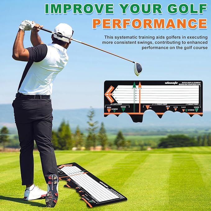 Golf Training Mat Practice Swing Mat Practice Equipment for Beginner Posture Assistance Entry Level Golf Stance Corrector Indoor Outdoor