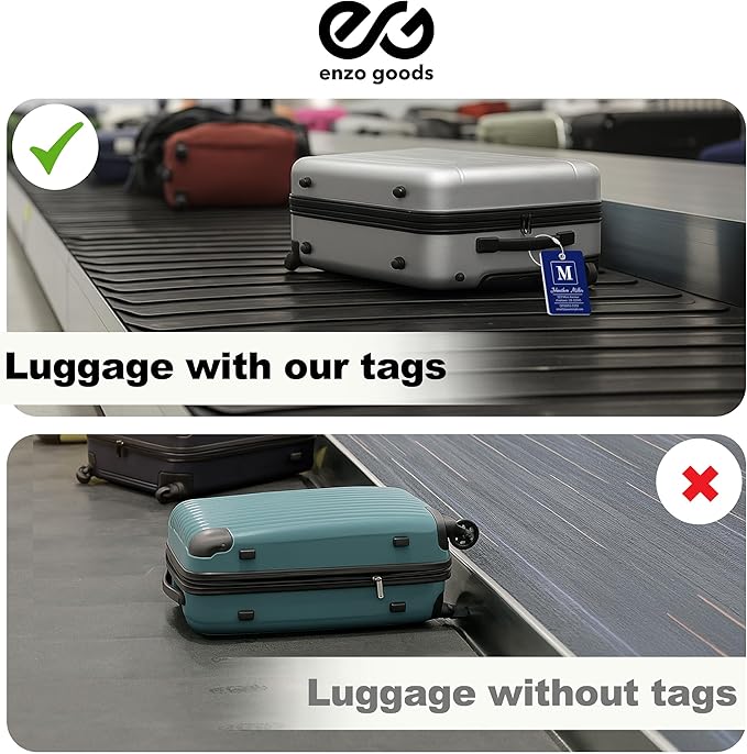 Personalized Luggage Tag | 2 Pack | Custom Luggage Tags for Suitcases | Kids Backpack Tag | 10 Color Options & Choose Font, Font Color