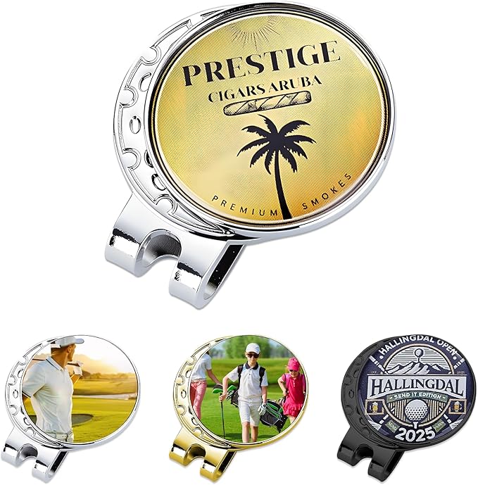 Custom Golf Ball Markers – Magnetic Hat Clip & 1-Inch Design, Personalized with Photo/Logo/Text/Name