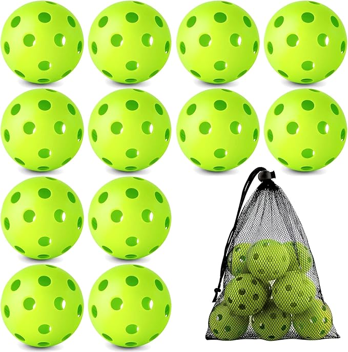 Coopay 12/50/100 Pack Baseball Practice Balls Plastic Training Balls Lightweight Hollow Softballs with a Drawstring Bag for Hitting, Baseball Training Indoor Outdoor Use