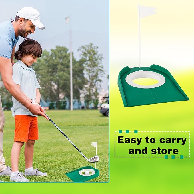 5 Pack Golf Putting Cup with Flag - Plastic Golf Putting Hole Training Aids for Indoor Outdoor Office Garage Backyard Practice