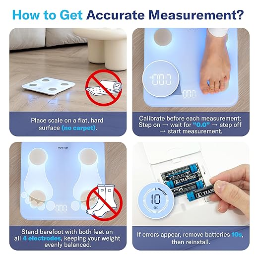 Alcedo Smart Body Fat Scale, Digital Scale with BMI, Fat Percentage, Muscle Mass, Color-Changing with Weight Variation, 400 lb, Bluetooth
