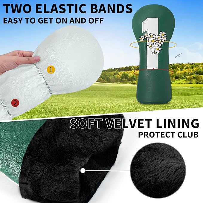 Premium Golf Club Head Cover - Fits Most Clubs, Heavy-Duty Construction, Protects Against Scratches and Damage, Specifically Designed for Hybrid and Fairway Woods.