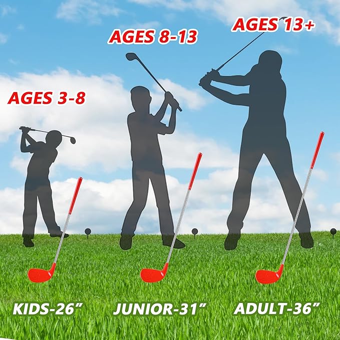 Backyard Golf Club Set Plastic Golf Chipping Clubs with Oversize Heads for Game Plastic Golf Balls Outdoor Training Practice Gift in Grass, Parks, Yards(Right Hand)