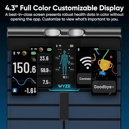 Wyze Scale Ultra BodyScan Smart Scale with Handle – Wi-Fi & Bluetooth Body Composition Scale for Weight, BMI, Body Fat, Muscle Mass, and Segmental Measurement, Black