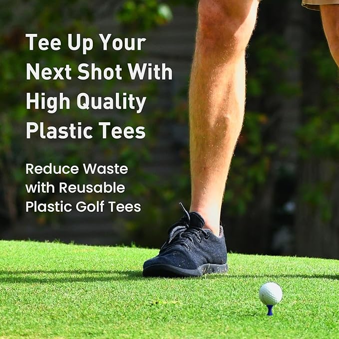 FINGER TEN Plastic Golf Castle Tees Step Down Unbreakable Mixed or Same Height Value 100 Count, 2 3/4, 2 1/4, 2, 1 3/4, 1 1/2 Inch Length Colorful for Practice