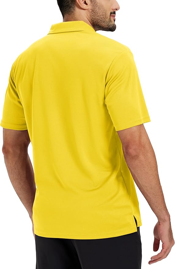 TACVASEN Mens Polo Shirts Short Sleeve Dry Fit Performance Breathable Golf Shirt with Collar Tennis Casual Business Work