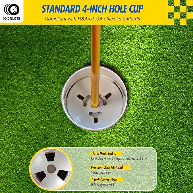Golf Flagstick, 3ft Golf Flag Putting Green Flags & Golf Pin Flag Hole Cup Set, Portable 2 Section Design for Home Yard Backyard Driving Range, Numbered Golf Flags for Golfer Build Own Course
