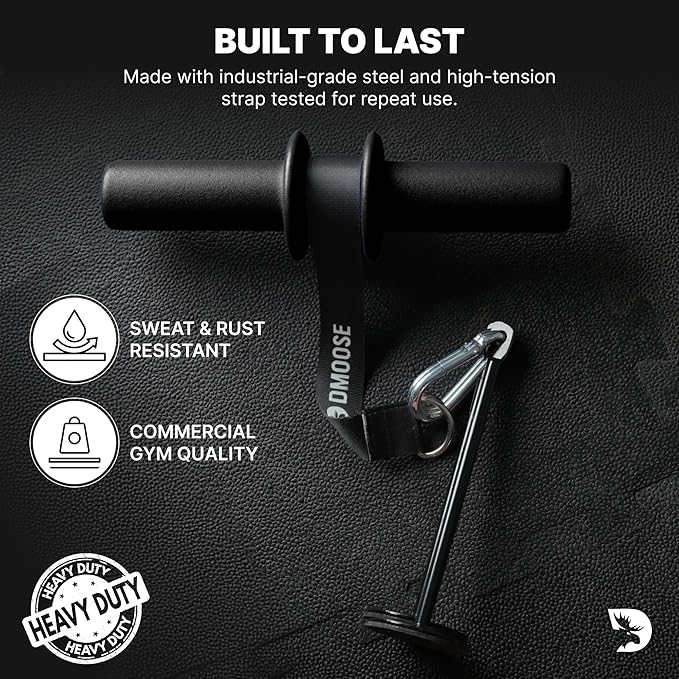 DMoose Fitness Forearm Strengthener & Wrist Roller - 2 in 1 Arm Exerciser with Non-Slip Premium Grip, Durable Nylon Rope - Helps with Elbow Tendonitis, Wrist Recovery & Strength Training (Patented)