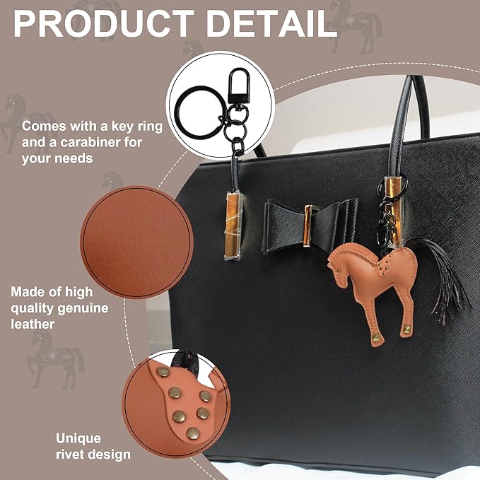 Horse Keychain, Hanging Charm Accessory for Purse, Bag and Backpacks Pony Key Chain for Women