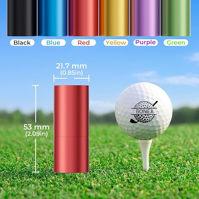 Personalized Golf Ball Marker Stamp, Self-Inking Marker, Reusable, Waterproof & Quick-Dry, Concave Design Permanent Marking with Metal Storage Case Best Gift for Golfer Birthday