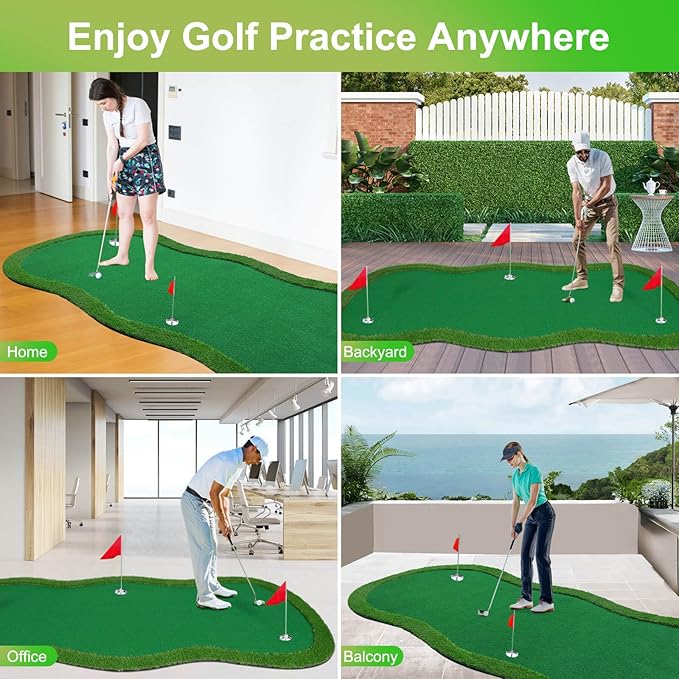 Golf Putting Green, Large Golf Putting Mat for Indoor Outdoor, Professional Practice Training Greens Mat