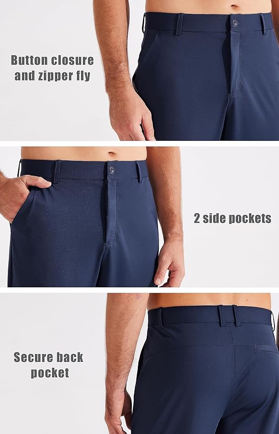 Libin Men's Golf Pants Joggers Lightweight 3 Pockets Slim Fit Soft Stretchy Tapered Work Dress Athletic