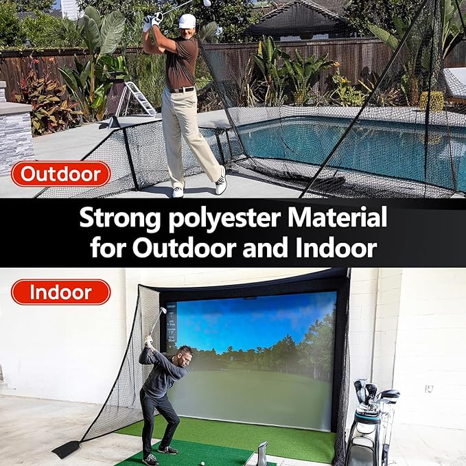 Golf Hitting Nets Shank Net Attachment, 7 * 10/7 * 7FT Heavy Duty Side Net Barrier Net for Golf, Baseball, Hockey with Sandbag