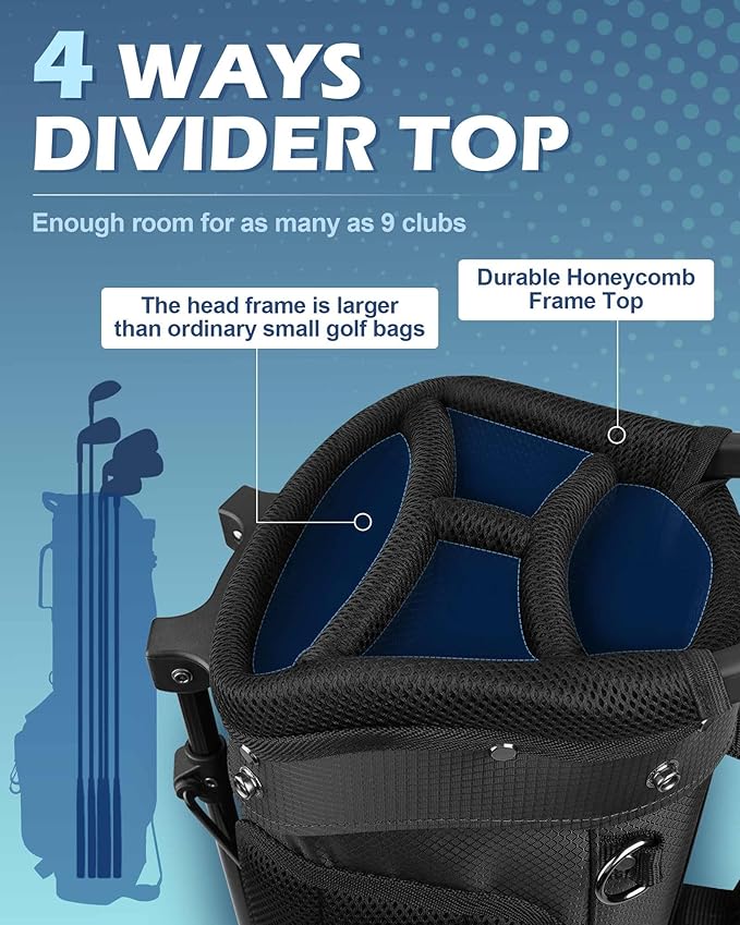 Golf Stand Bag – 2025 Upgraded Version with Cooler Pocket, Glove Patch & Tee Holder, Lightweight Sunday Golf Bag for Men & Women