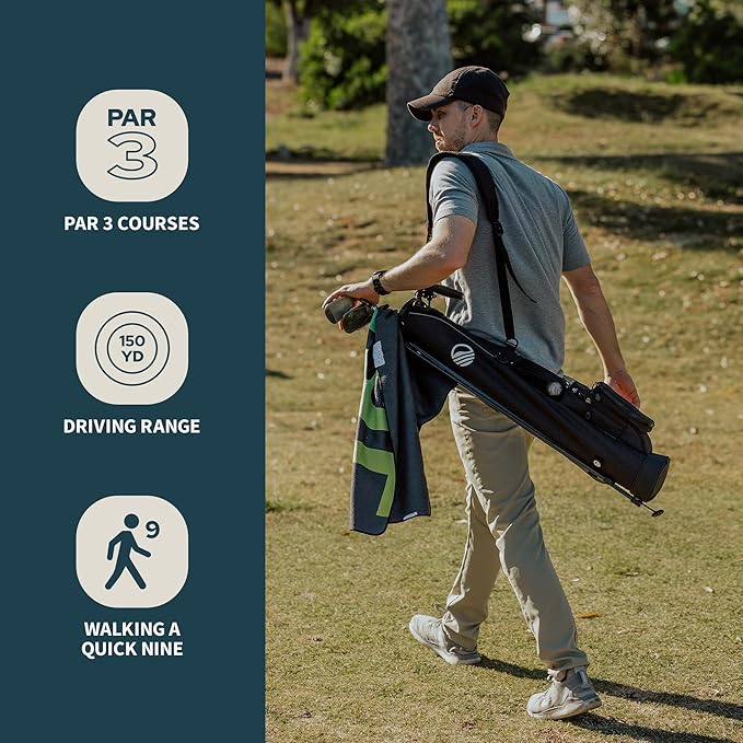 The Original Sunday Golf Loma Bag – Lightweight Golf Bag with Strap & Stand, Easy to Carry Pitch n Putt Stand Bag for Driving Range, Par 3 & Executive Courses, 31 Inches