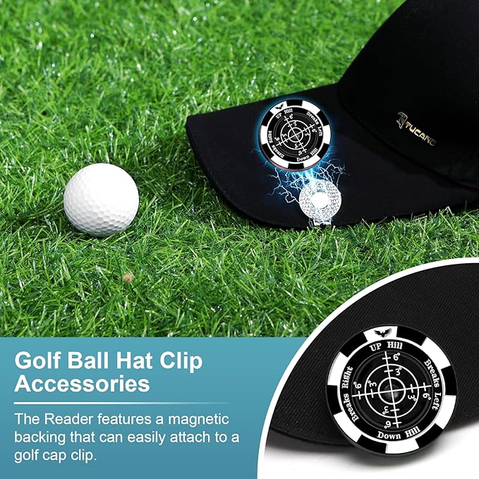 SlopeVision Pro Golf Green Reader with Hat Clip, Horizontal Bubble Level & Golf Ball Marker – High Precision Green Reading Aid, Ideal Golf Gift for Men & Women