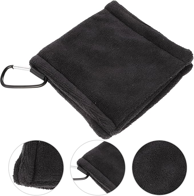 Golf Ball Towel with Buckle 14X14Cm Microfiber Golf Cleaning Cloth for Club and Ball Maintenance