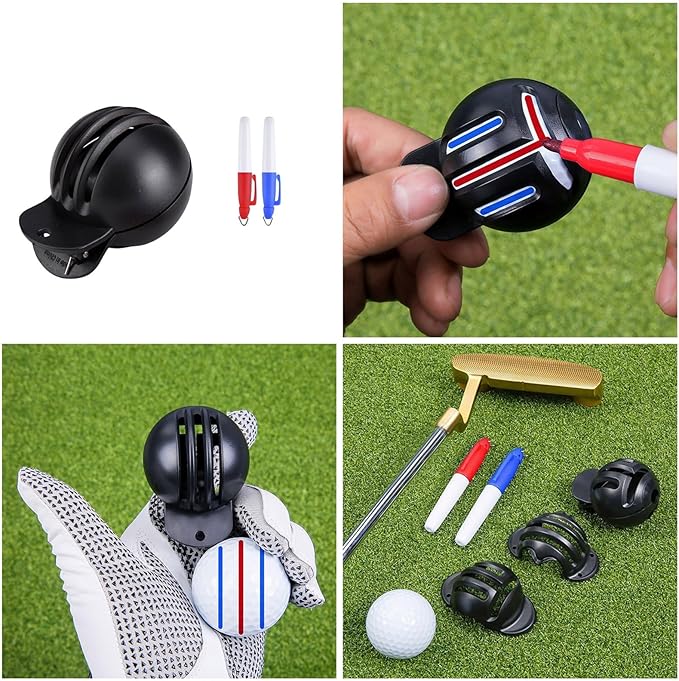 Golfball Line Marker with Pen Waterproofs Lines Marker Tool Putt Alignment Putt Positioning Marker Easy to Use