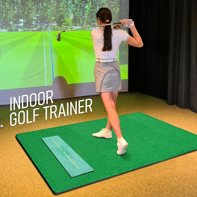GAIARENA Artificial Turf Mat with Thick EVA Foam Base for Golf Simulator, Grass Tiles Base for Golfing Hitting Practice Mat, Artificial Grass Mat Floor Decoration for Indoor Outdoor