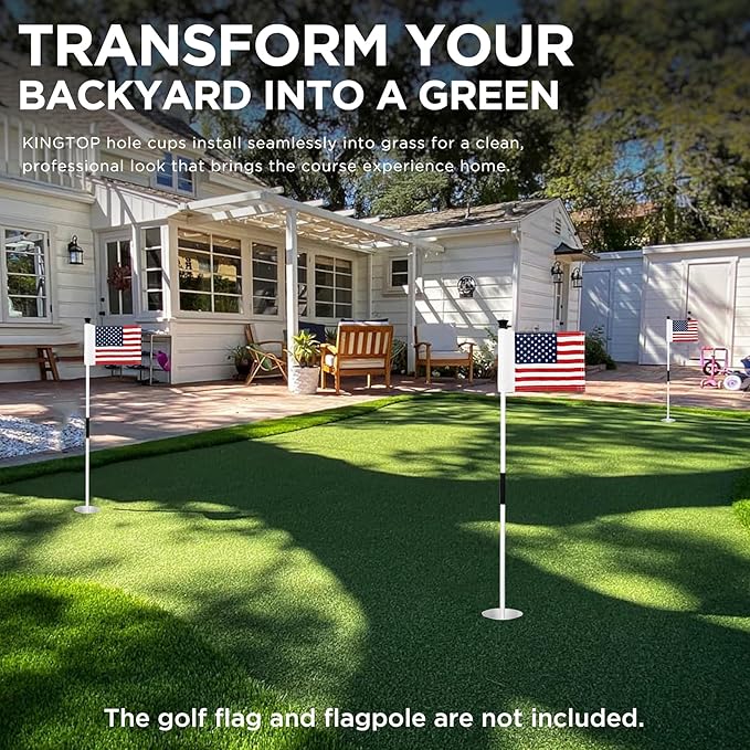 KINGTOP Golf Hole Cup – Fit PGA/USGA Regulations, Golf Accessories for Backyard Practice Putting Green, 4 Inches and 6 Inches Available