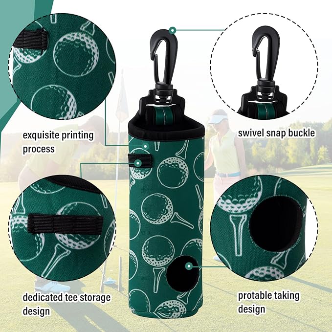 Liliful 12 Pcs Golf Accessories Kit, Include Golf Ball Bag with Hook Towel Tees Magnetic Ball Marker Divot Tool Cleaner Brush for Women Man Gifts