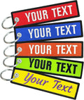 Customized Keychain, Personalized Embroidery Key Chains 1 PC, Double Sided Number and Name Key Tag for Door, Motorcycle, Car, Scooter, ATV