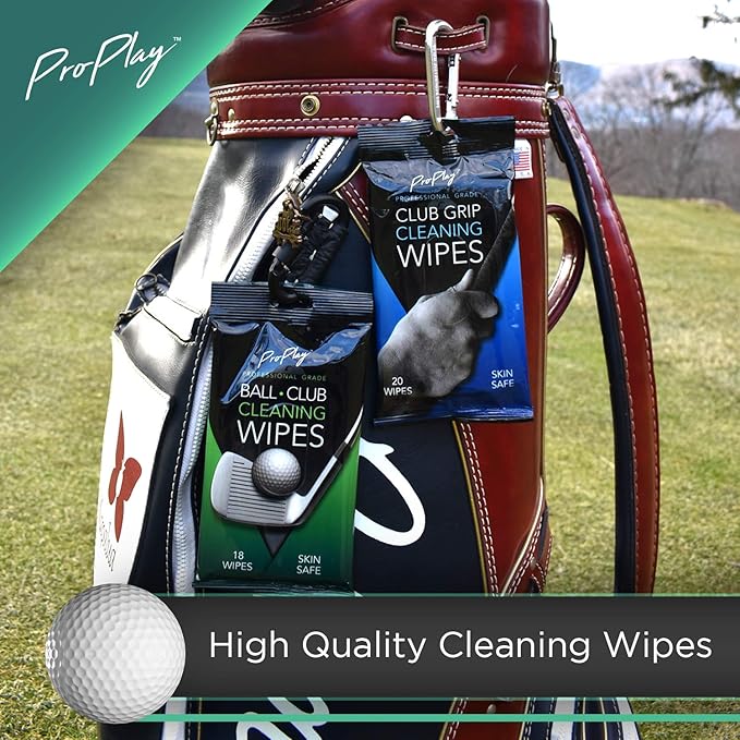 ProPlay Ball & Club Cleaning Wipes | Powerful Cleaner Removes Dirt, Grass, and Sand | Convenient, Resealable Pack - Unscented 3 Pack