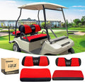 10L0L Golf Cart Front Rear Seat Cover Set for EZGO TXT RXV & Club Car DS 2000-up(Flat Backrest), Made w/ 3D Air Mesh Polyester Fabric Breathable Washable