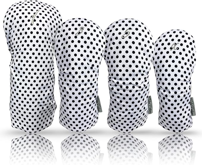 Taboo Fashions Designer Resort Golf Club Covers for Women - Numbered Golf Headcovers Set for Driver, Woods & Hybrid - Weather/Moisture Resistant Protection, Pack of 4