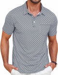 Lexiart Mens Golf Shirt Short Sleeve Dry Fit Print Moisture Wicking Performance Patterns Collared Polo Shirt with Pocket