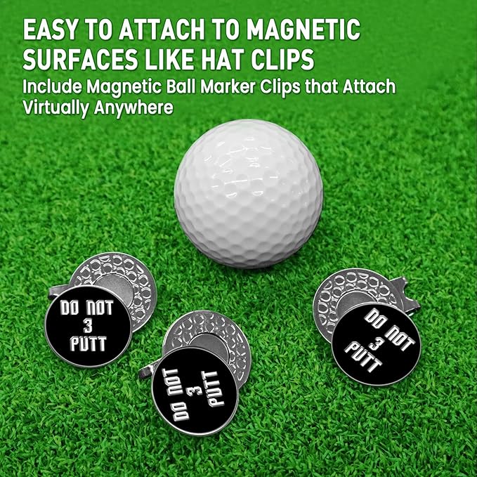 FINGER TEN Golf Ball Marker with Hat Clip Markers Assorted Patterns Value Gift Set Mark Golf Divot Tool Accessories for Men Women Kids