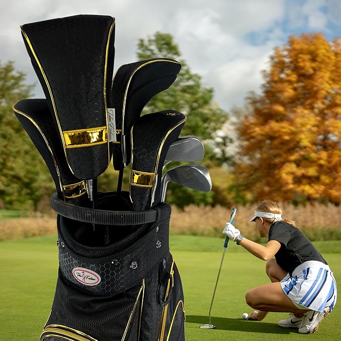 Taboo Fashions Monaco Golf Club Covers for Women - Numbered Golf Headcovers Set for Driver, Fairway and Hybrid Clubs - Weather Resistant, Pack of 4