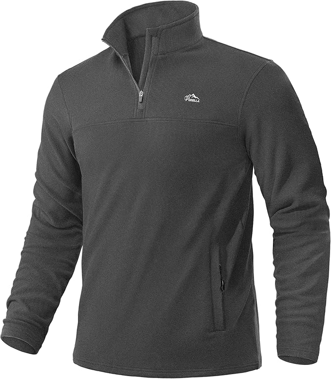 Pudolla Men's Quarter Zip Pullover with 2 Pockets Fleece Warm Soft Golf Sweatshirts for Athletic Workout Running