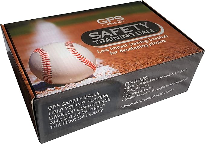 Grady's Pitching School GPS Athletics Low-Impact Soft Training Balls Set of 6 Practice Baseballs for Kids Coach Pitch Suitable for Beginners 6 pcs per Pack