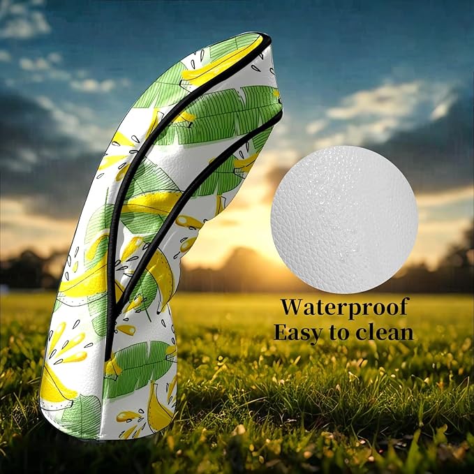 Premium Leather Golf Club Headcovers,Mango Pattern Fits Driver Hybrid Fairway 3/5 Wood,with Scratch-Resistant Lining, Gift for Men and Women