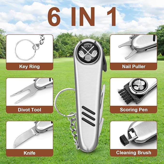Golf Gifts for Men and Women - Golf Accessory Set (Including rangefinder, Golf Multi-Function Clubs, Golf Balls, Golf Brushes, scorekeeper, Golf shafts, Golf Clips and Gift Boxes)