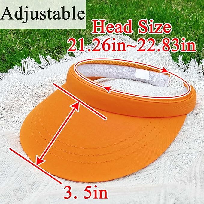 2 Pack Visor Women Men Sun Hat Clip On Visors Adjustable Sport Wide Brim Cap