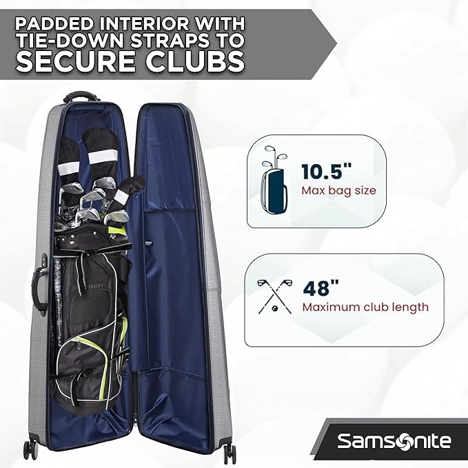 Samsonite Tour Classic Golf Hard Case Golf Travel Bag, Lightweight & Durable ABS Shell, 360 Degree Multi-Directional Wheels