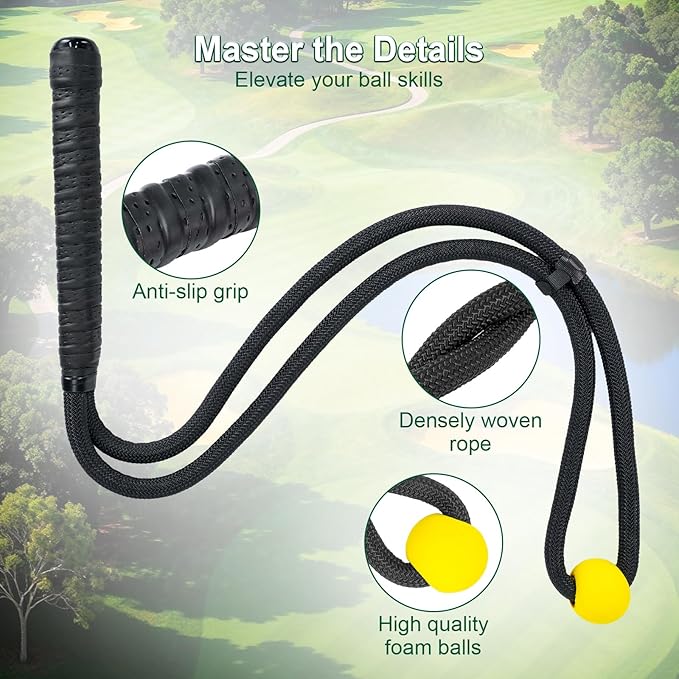 Golf Rope Swing Trainer & Aid – Elevate Speed Tempo Flexibility | All-Level Warm-Up for Stronger Swings