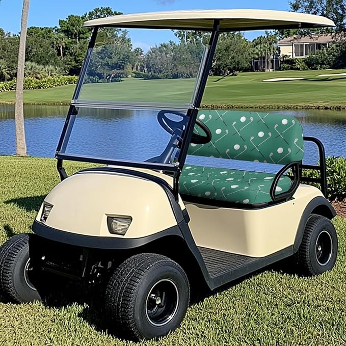Fashion Print Golf Cart Seat Covers 2 Passenger Golf Cart Backrest Cover Golf Cart Seat Towel Gift for Friends