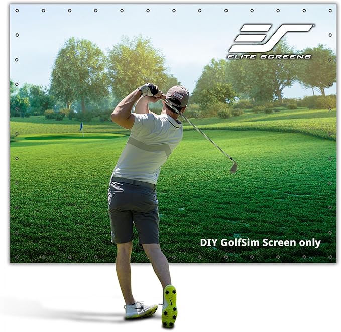 Elite Screens GolfSim DIY, 10'x13' Golf Simulator Impact Screen with Grommets for Indoor Home Golf Training, Golf Hitting Screen, ISF Material, Folded Packing, DIY10X13-IPW1145-F