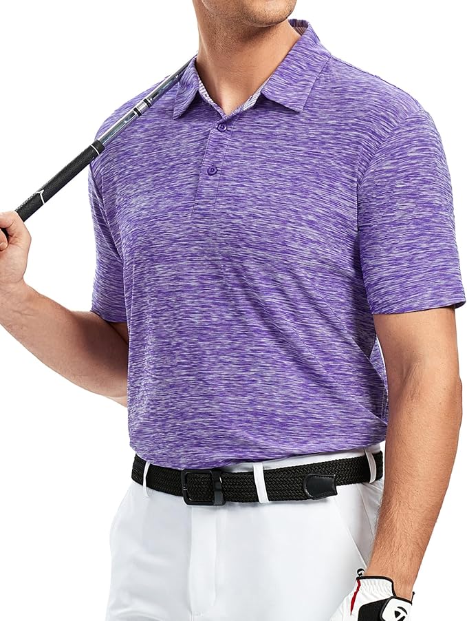 Alex Vando Mens Golf Shirt Moisture Wicking Quick-Dry Short Sleeve Casual Polo Shirts for Men