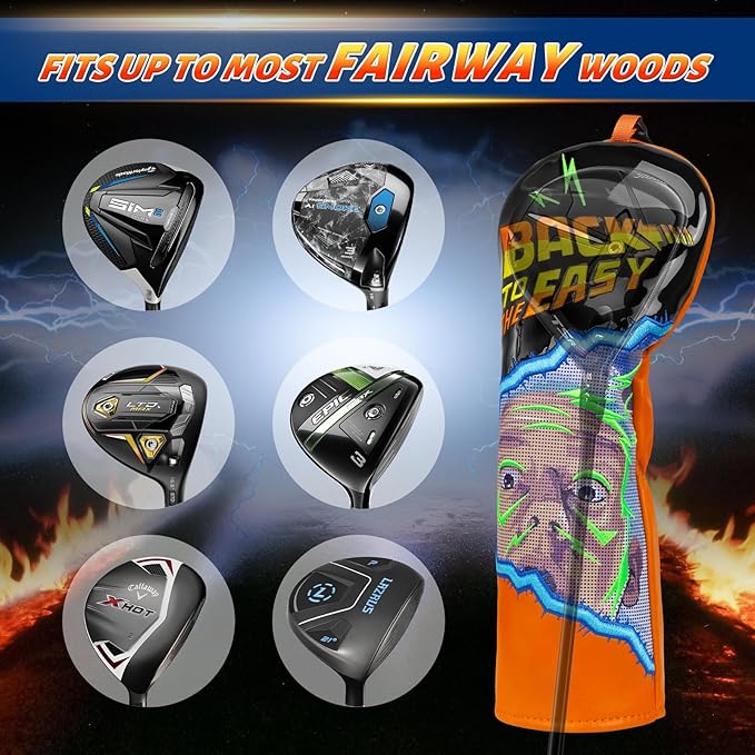Golf Club Head Cover Golf Head Cover Driver Headcover Fairway Wood Headcover Hybrid Club Head Cover Back to The Easy