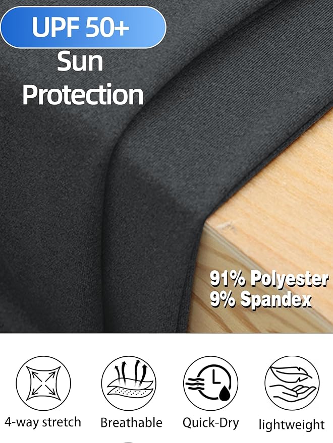 Mens Long Sleeve Shirts Quarter Zip Pullover UPF 50+ Sun Protection Wicking Moisture Workout Running Casual Athletic Tops